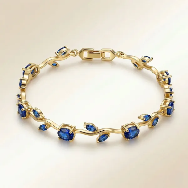 Tulip_Vine_in_Sapphire_18K_Gold_Plated_Links_Bracelet