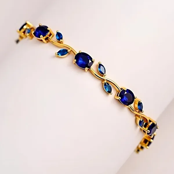 Tulip_Vine_in_Sapphire_18K_Gold_Plated_Links_Bracelet