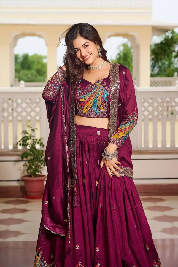 Maroon_Digital_Patola_Print_Traditional_Lehenga_Choli_For_Women
