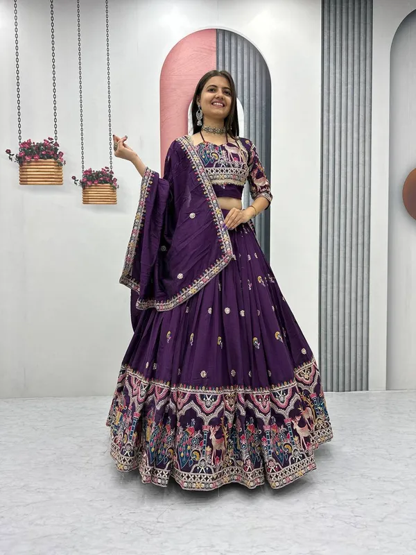 Purple_Digital_Patola_Print_Traditional_Lehenga_Choli_For_Women