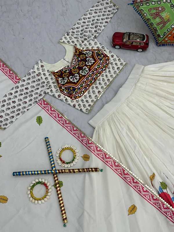 White_Digital_Patola_Print_Traditional_Lehenga_Choli_For_Women
