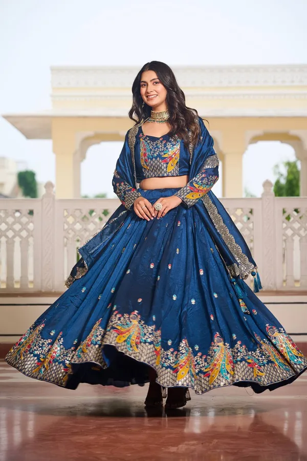 Blue_Digital_Patola_Print_Traditional_Lehenga_Choli_For_Women