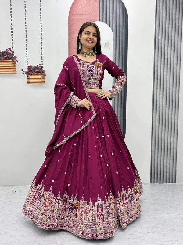 Maroon_Digital_Patola_Print_Traditional_Lehenga_Choli_For_Women