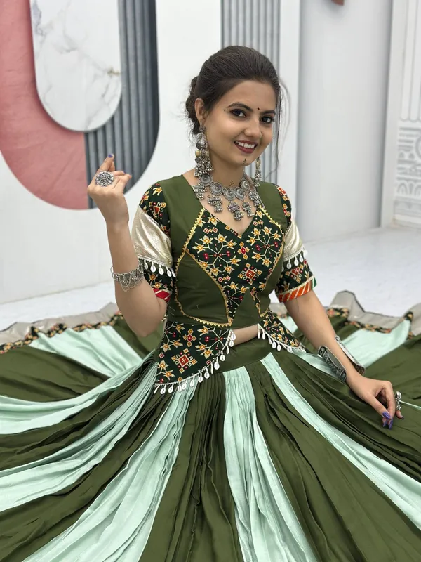 Green_Digital_Patola_Print_Traditional_Lehenga_Choli_For_Women