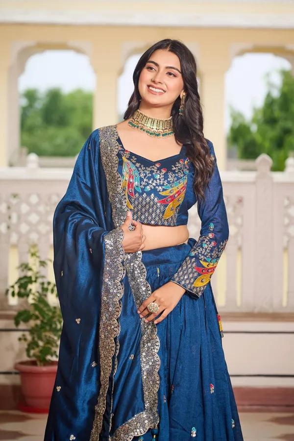 Blue_Digital_Patola_Print_Traditional_Lehenga_Choli_For_Women