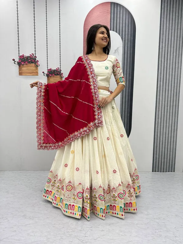 White_Digital_Patola_Print_Traditional_Lehenga_Choli_For_Women