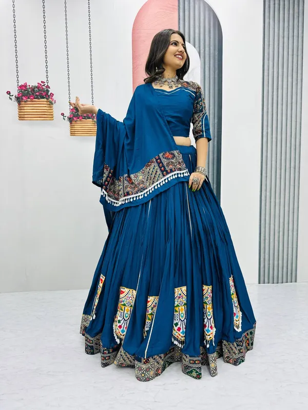Blue_Digital_Patola_Print_Traditional_Lehenga_Choli_For_Women
