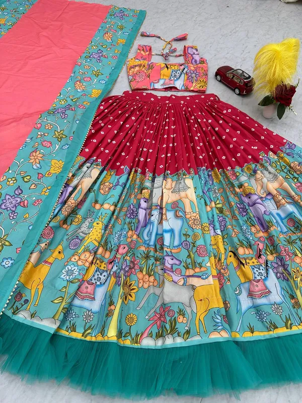 Red_Digital_Patola_Print_Traditional_Lehenga_Choli_For_Women