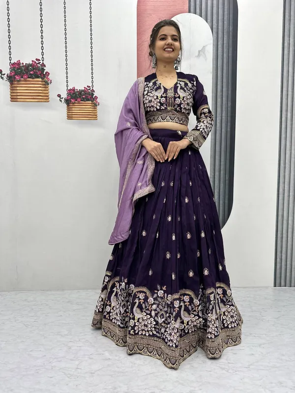 Purple_Digital_Patola_Print_Traditional_Lehenga_Choli_For_Women