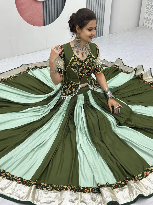 Green_Digital_Patola_Print_Traditional_Lehenga_Choli_For_Women