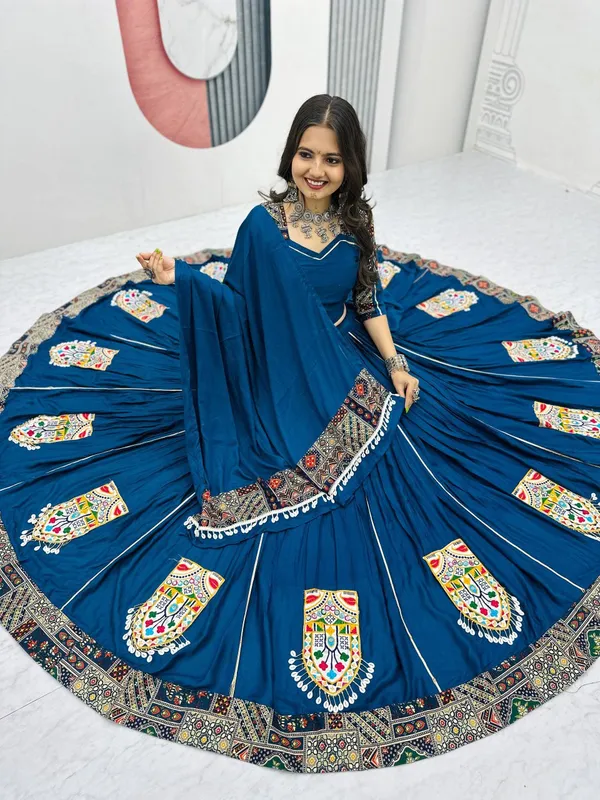 Blue_Digital_Patola_Print_Traditional_Lehenga_Choli_For_Women