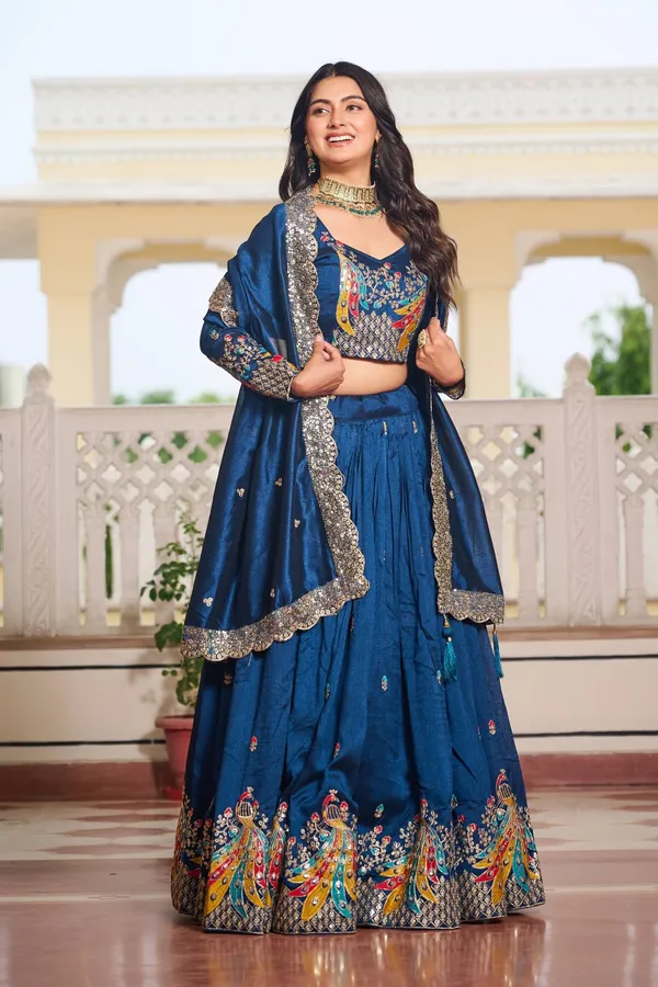 Blue_Digital_Patola_Print_Traditional_Lehenga_Choli_For_Women