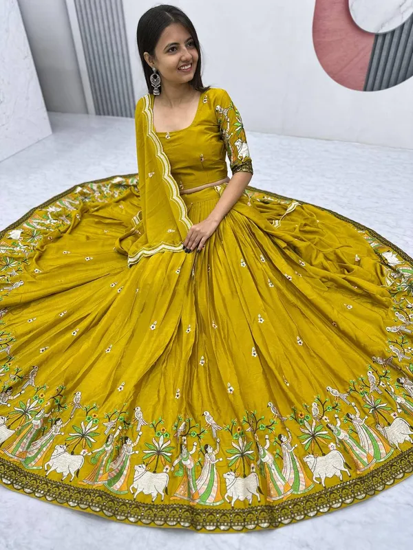 Yellow_Digital_Patola_Print_Traditional_Lehenga_Choli_For_Women