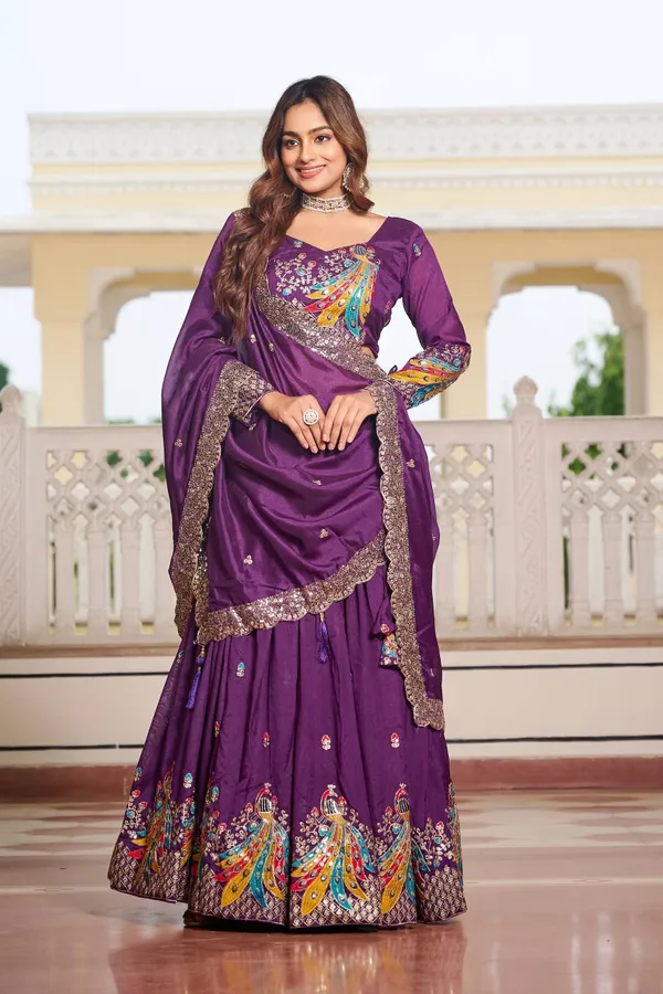 Purple_Digital_Patola_Print_Traditional_Lehenga_Choli_For_Women