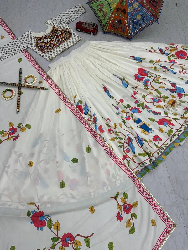 White_Digital_Patola_Print_Traditional_Lehenga_Choli_For_Women
