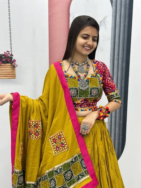 Yellow_Digital_Patola_Print_Traditional_Lehenga_Choli_For_Women