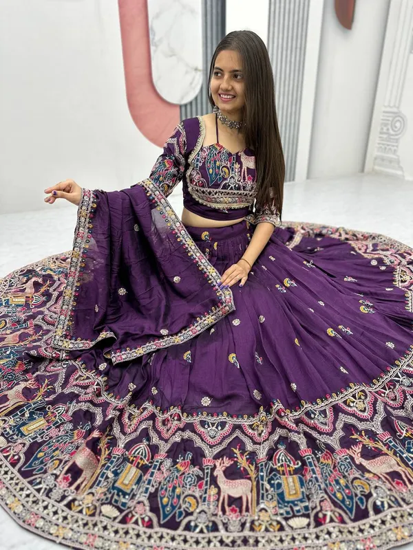 Purple_Digital_Patola_Print_Traditional_Lehenga_Choli_For_Women