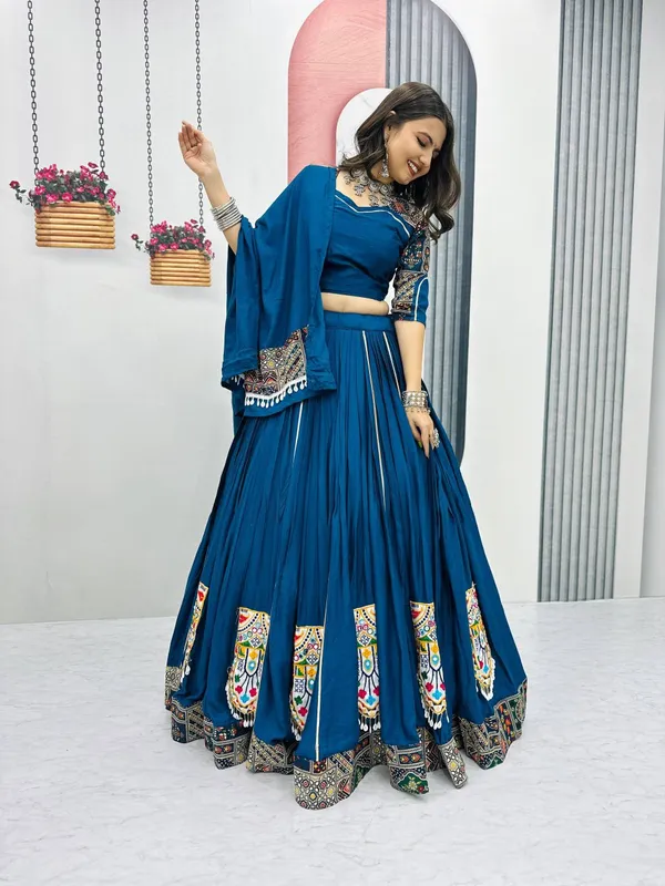 Blue_Digital_Patola_Print_Traditional_Lehenga_Choli_For_Women