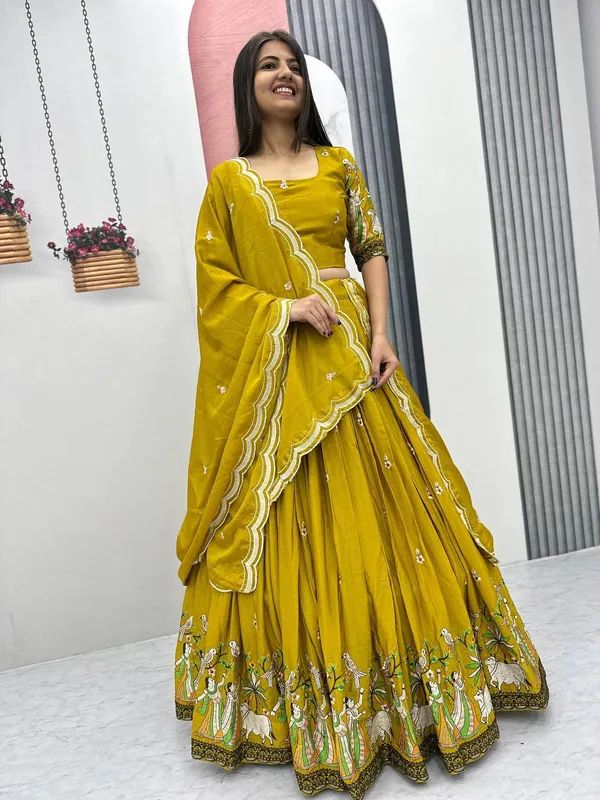 Yellow_Digital_Patola_Print_Traditional_Lehenga_Choli_For_Women