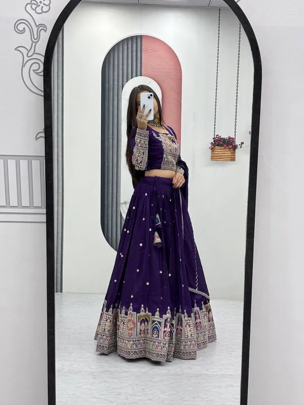 Navy_Blue_Digital_Patola_Print_Traditional_Lehenga_Choli_For_Women