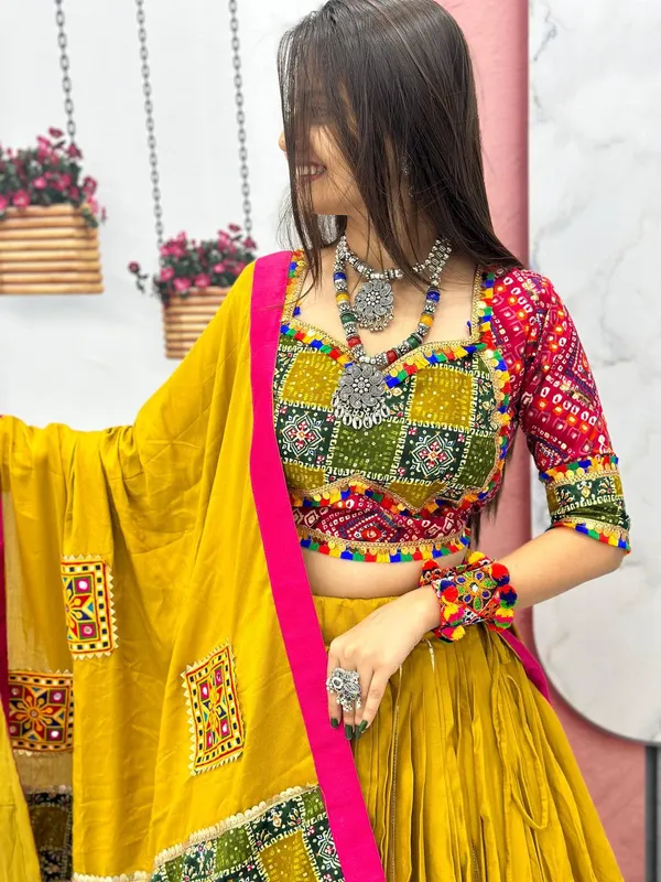 Yellow_Digital_Patola_Print_Traditional_Lehenga_Choli_For_Women