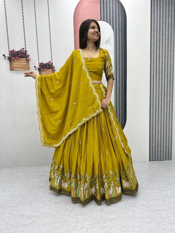 Yellow_Digital_Patola_Print_Traditional_Lehenga_Choli_For_Women