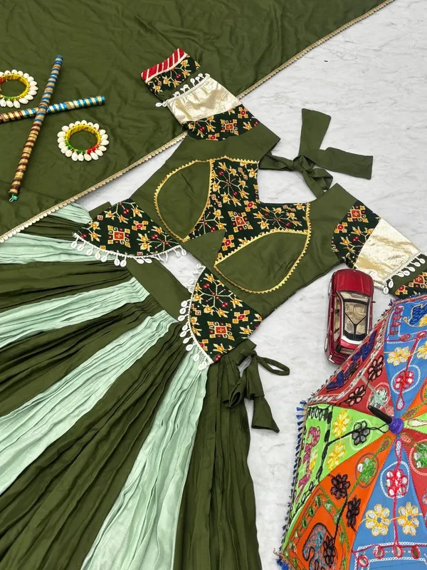 Green_Digital_Patola_Print_Traditional_Lehenga_Choli_For_Women