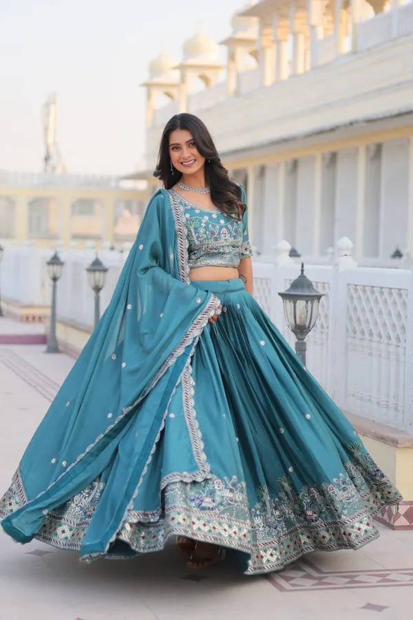 Blue_Digital_Patola_Print_Traditional_Lehenga_Choli_For_Women