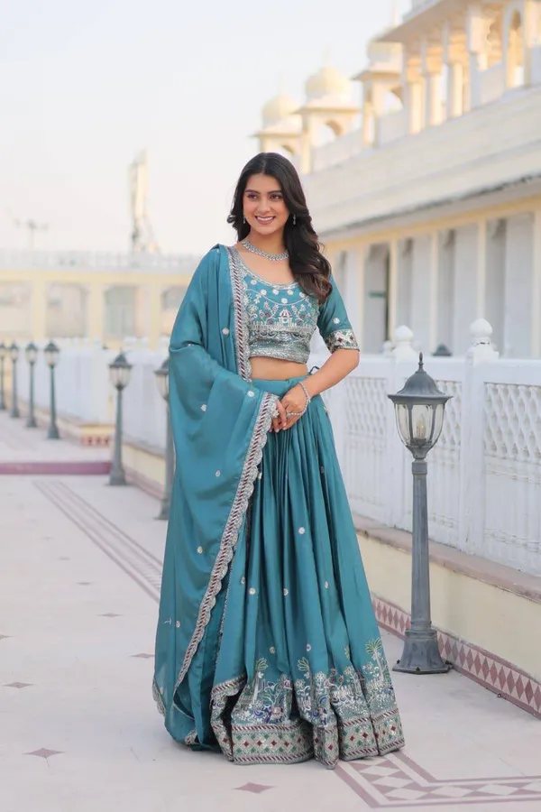 Blue_Digital_Patola_Print_Traditional_Lehenga_Choli_For_Women