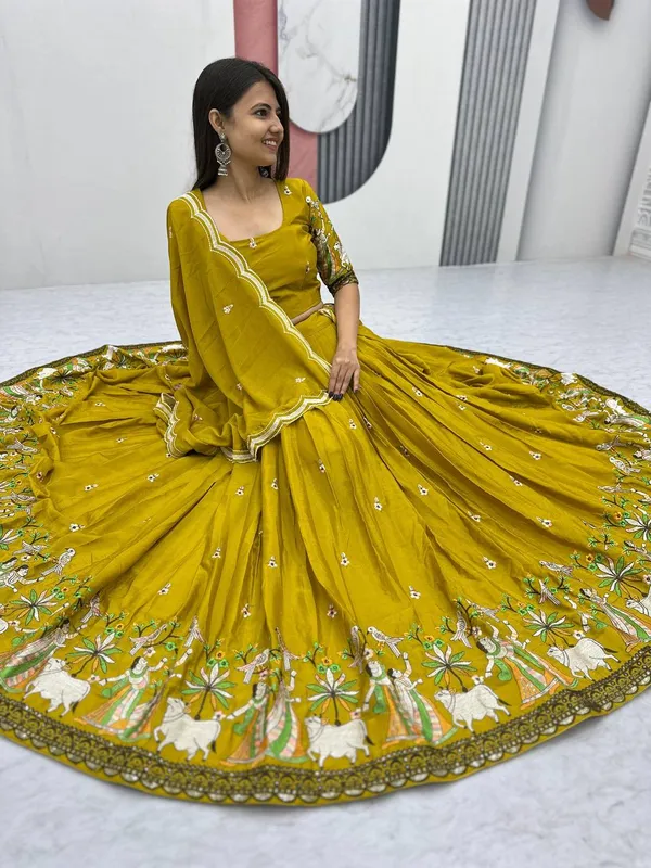 Yellow_Digital_Patola_Print_Traditional_Lehenga_Choli_For_Women