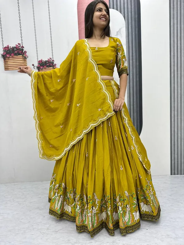 Yellow_Digital_Patola_Print_Traditional_Lehenga_Choli_For_Women