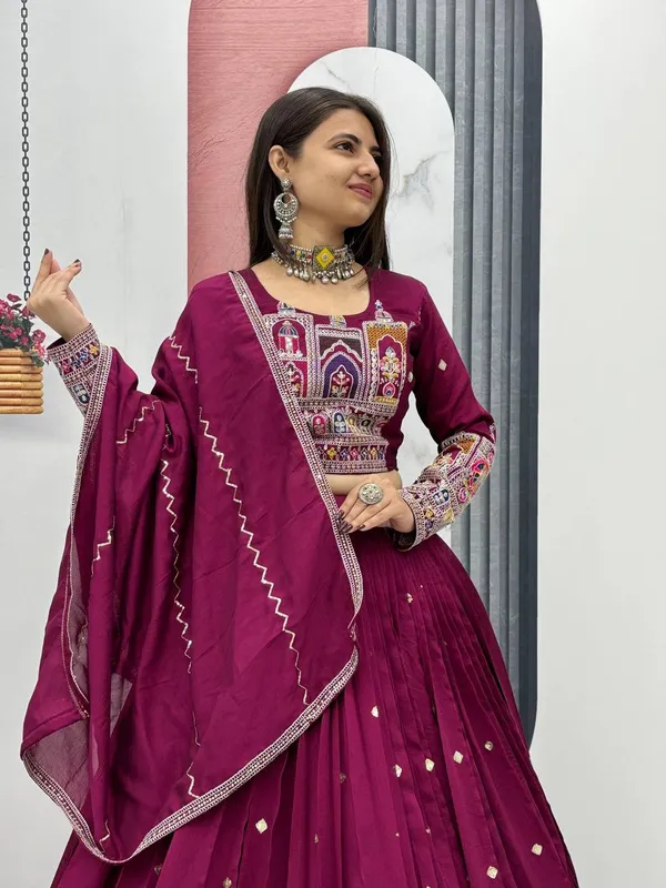Maroon_Digital_Patola_Print_Traditional_Lehenga_Choli_For_Women