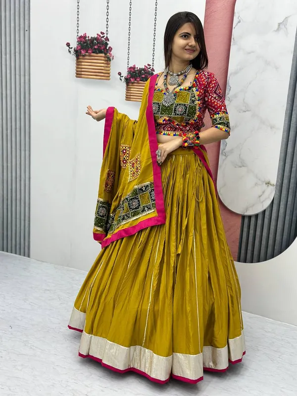 Yellow_Digital_Patola_Print_Traditional_Lehenga_Choli_For_Women