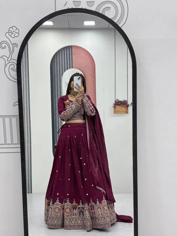 Maroon_Digital_Patola_Print_Traditional_Lehenga_Choli_For_Women
