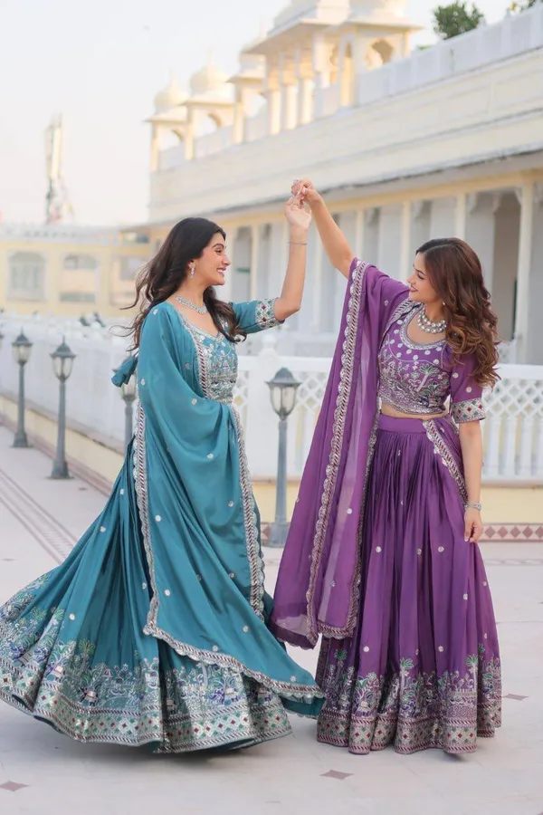 Blue_Digital_Patola_Print_Traditional_Lehenga_Choli_For_Women