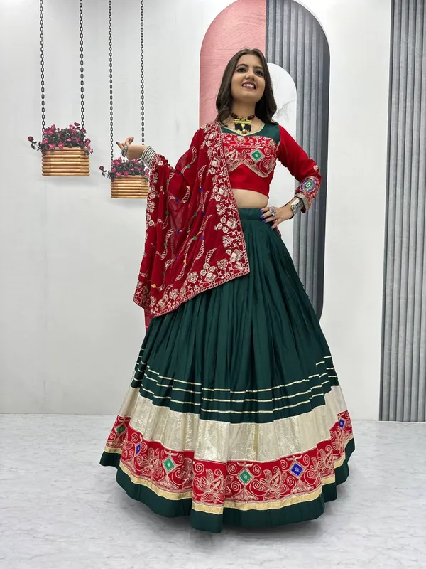 Green_Digital_Patola_Print_Traditional_Lehenga_Choli_For_Women