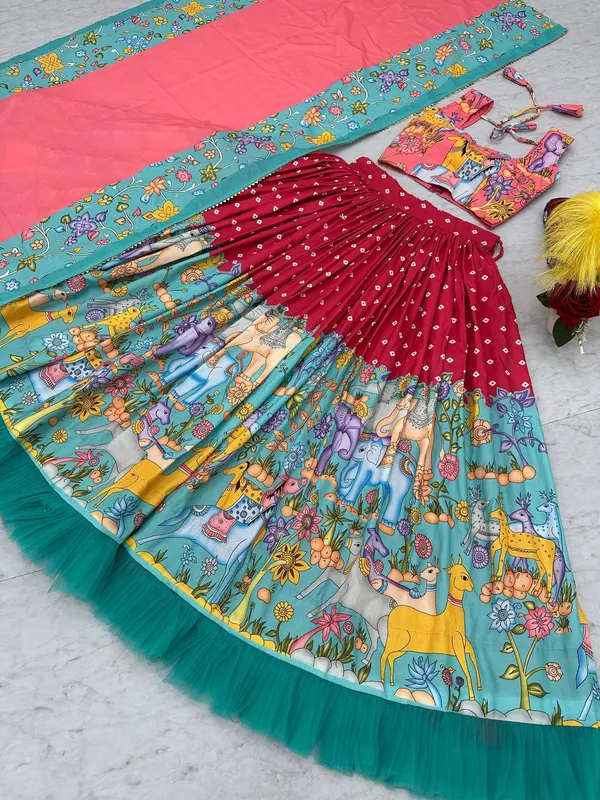 Red_Digital_Patola_Print_Traditional_Lehenga_Choli_For_Women