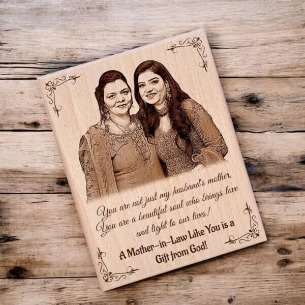 Honey_Brown_Personlized/Customized_Steambeech_Wooden_Gifts_Plaque_6/4_inch_For_Velentines_Day,_Mothersday,Birthday,Rakhi