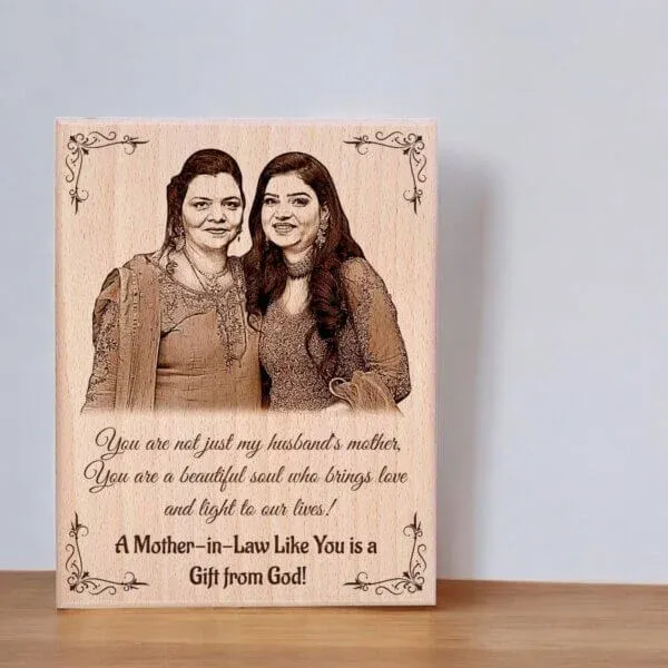 Honey_Brown_Personlized/Customized_Steambeech_Wooden_Gifts_Plaque_6/4_inch_For_Velentines_Day,_Mothersday,Birthday,Rakhi