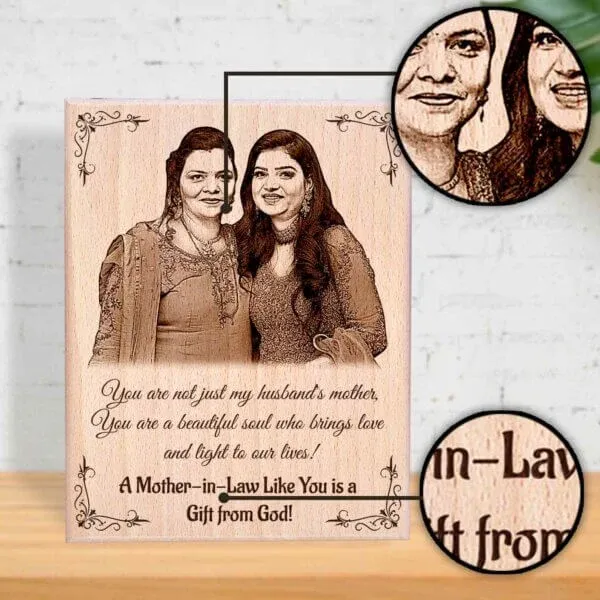 Honey_Brown_Personlized/Customized_Steambeech_Wooden_Gifts_Plaque_6/4_inch_For_Velentines_Day,_Mothersday,Birthday,Rakhi