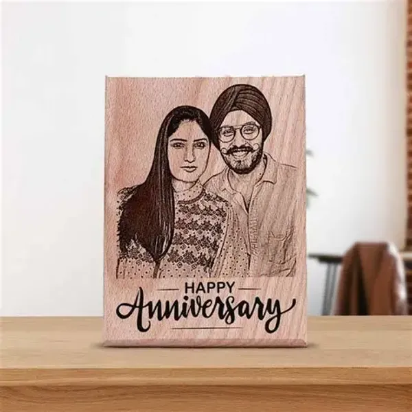 Customized_Engraved_SteamBeech_Wooden_Plaque_6/4_inch_For_Happy_Anniversary_|_Personalized_Gift_For_Couples,_Husband,_Wife_|_Unique_Photoframe