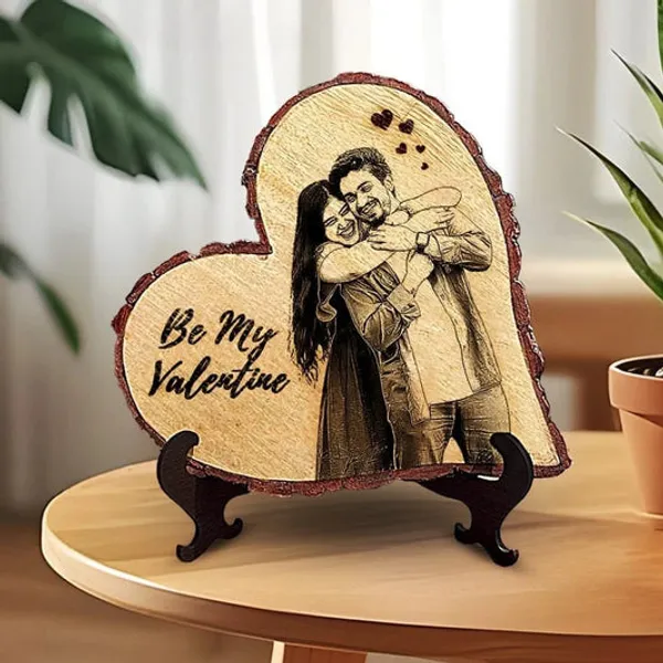 Honey_Brown_Personlized/Customized_Wooden_Photo_Engraved_On_Heart_Shape_Mango_Wood_(8/8_inch)_For_Any_occasion_Like_Rakhi,_Birthday,_Anniversary,_BrothersDay