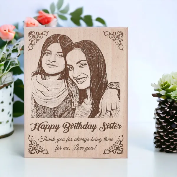 Honey_Brown_777_Customized/Personlized_Wooden_Engraved_Frame_On_SteamBeech_Wood_6/4_inch_For_Any_Occasion_Like_Rakhi,_Birthday,_Anniversary,_Valentine's_Day