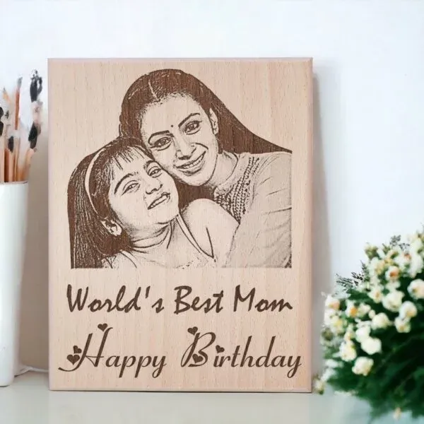Honey_Brown_777_Customized/Personlized_Wooden_Engraved_Frame_On_SteamBeech_Wood_6/4_inch_For_Any_Occasion_Like_Rakhi,_Birthday,_Anniversary,_Valentine's_Day