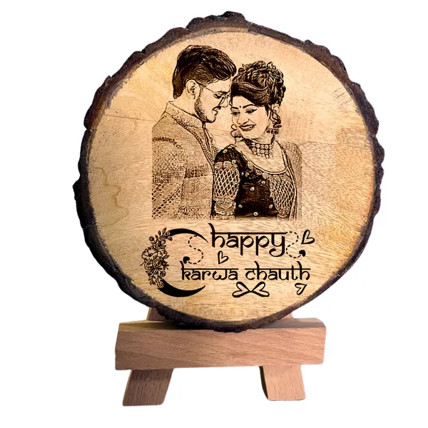 Karwa_Chauth__Special_Customizable_Engraved_On_Wood_Photo_Frame__-__Round_Shape
