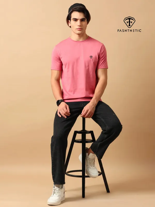 Light_Pink_Cotton_Comfort_T-Shirt_For_Adult