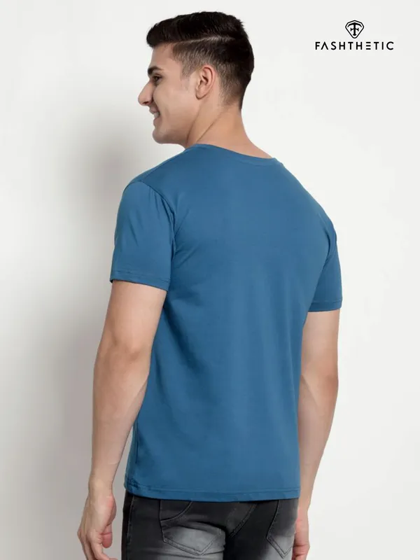 Denim_Blue_Cotton_Comfort_T-Shirt_For_Adult