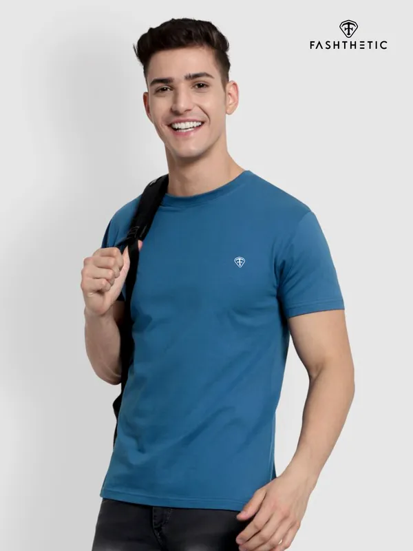 Denim_Blue_Cotton_Comfort_T-Shirt_For_Adult