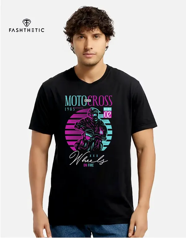 Black_Cotton_Moto_Cross_Wheels_On_Fire_T-Shirt_For_Men
