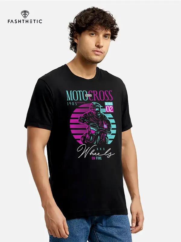 Black_Cotton_Moto_Cross_Wheels_On_Fire_T-Shirt_For_Men